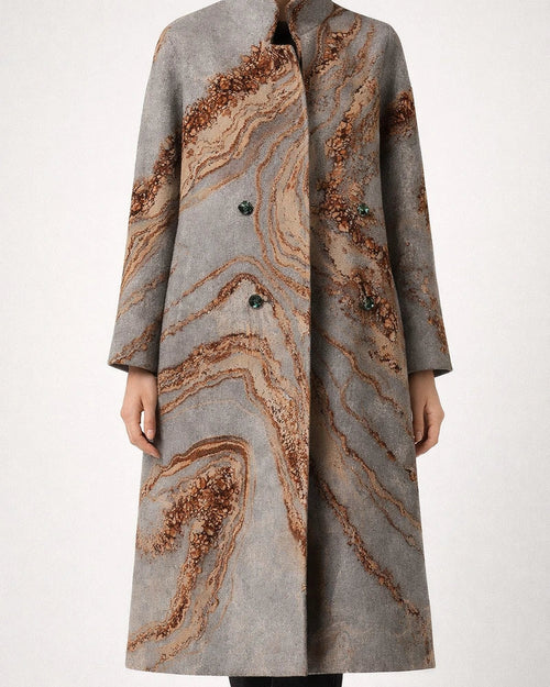 Women's Loose Winter and Fall Tweed Printed Jacket Warm Long Temperament Coat | JRSEE:cac119a5-c2ff-4d3c-a9d9-738cd393e4bd