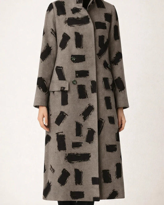 Women's Loose Winter and Fall Tweed Printed Jacket Warm Long Temperament Coat | JRSEE:e261bdcd-a69c-48a0-900c-e7c685325c48
