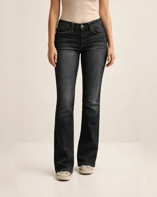 Women's Low-Rise Flared Jeans Solid Color Flared Pants | JRSEE:3b66ac3b-3f1e-4521-9bbe-e9bf05fad93b