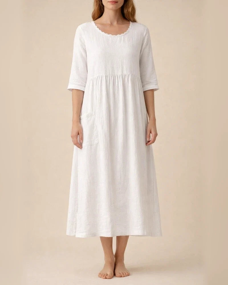 Women's Mid-length Dresses Women's Solid Color Five-part Sleeve / Mid-sleeve Mid-length Dress 3/4 Sleeve Round Neck Dress Casual Dress | JRSEE:fc889de6-fcba-43ed-b6ab-4d2c99ed32a7