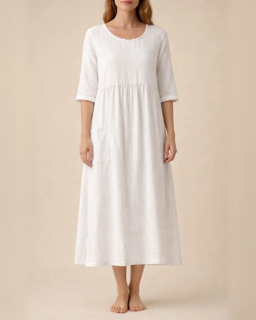 Women's Mid-length Dresses Women's Solid Color Five-part Sleeve / Mid-sleeve Mid-length Dress 3/4 Sleeve Round Neck Dress Casual Dress | JRSEE:fc889de6-fcba-43ed-b6ab-4d2c99ed32a7