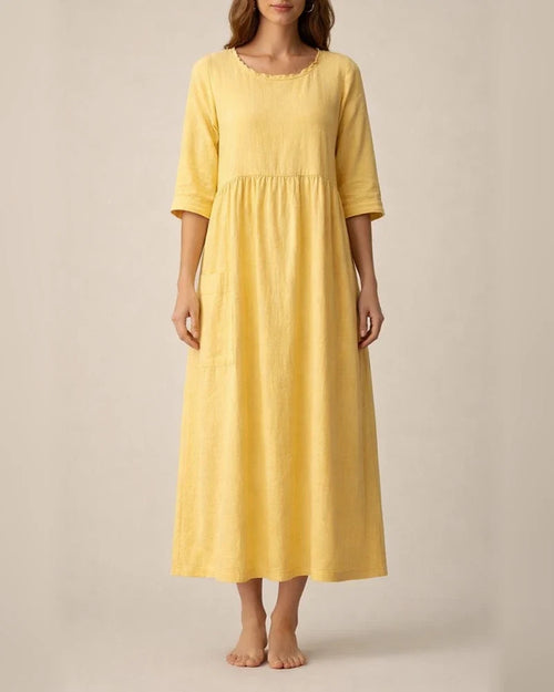 Women's Mid-length Dresses Women's Solid Color Five-part Sleeve / Mid-sleeve Mid-length Dress 3/4 Sleeve Round Neck Dress Casual Dress | JRSEE:2085bdb8-df4c-459d-b5ba-acd3aba999b1