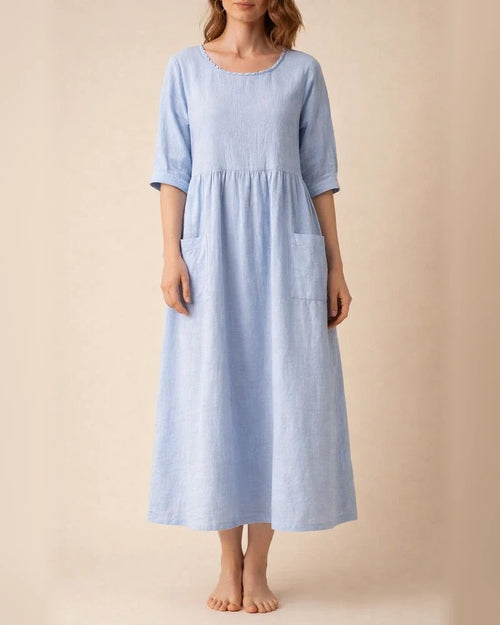 Women's Mid-length Dresses Women's Solid Color Five-part Sleeve / Mid-sleeve Mid-length Dress 3/4 Sleeve Round Neck Dress Casual Dress | JRSEE:08377e5f-a822-4e70-956d-5338aa199dc8