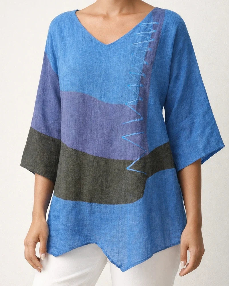 Women's New Arrival Casual Fashion Loose-Fit Long-Sleeve V-Neck Printed T-Shirt Top | JRSEE:7be3285e-5a06-40fe-8526-ff74e5815815