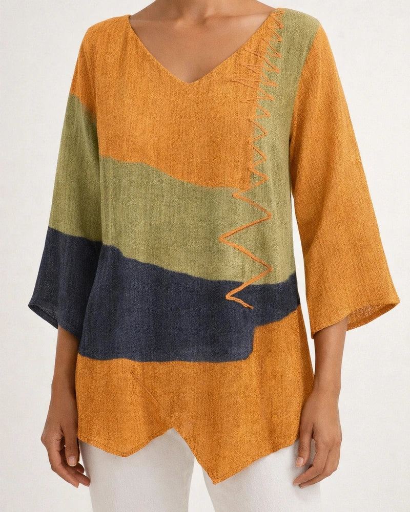 Women's New Arrival Casual Fashion Loose-Fit Long-Sleeve V-Neck Printed T-Shirt Top | JRSEE:d18afcc5-b6ca-42b8-b86a-4de8184d715f
