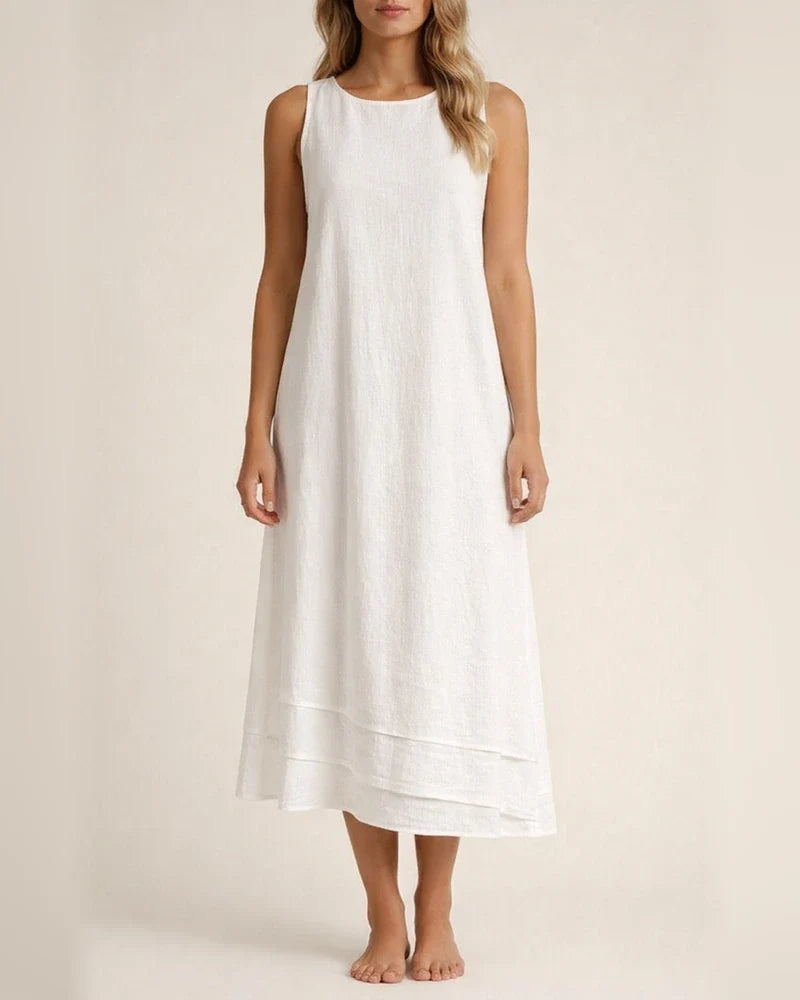 Women's New Arrival Dress Crew Neck Solid Color Sleeveless Summer Dress | JRSEE:38e7cd2b-dfa2-47d7-98d2-187ccbb8cc7d