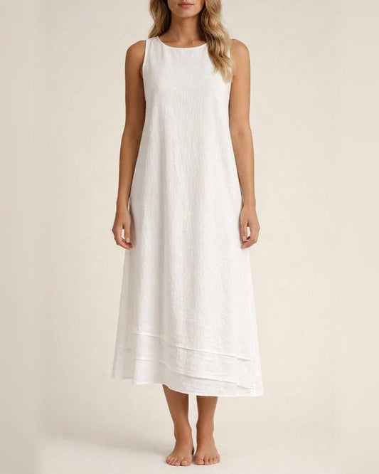 Women's New Arrival Dress Crew Neck Solid Color Sleeveless Summer Dress | JRSEE:38e7cd2b-dfa2-47d7-98d2-187ccbb8cc7d