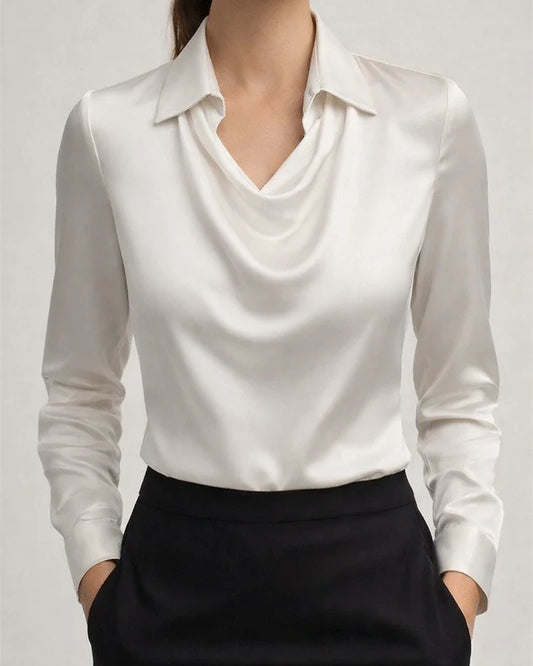 Women's New Arrival Elegant Simple Spread Collar Shirt Collar Ladies Rayon Top | JRSEE:174152fc-3ece-449e-90f2-c4824702437a