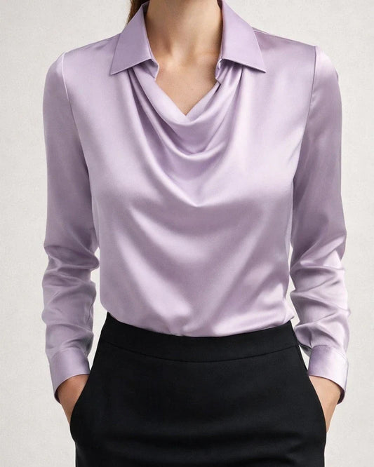 Women's New Arrival Elegant Simple Spread Collar Shirt Collar Ladies Rayon Top | JRSEE:972657e5-20b7-4339-bac1-34d8c00189f2
