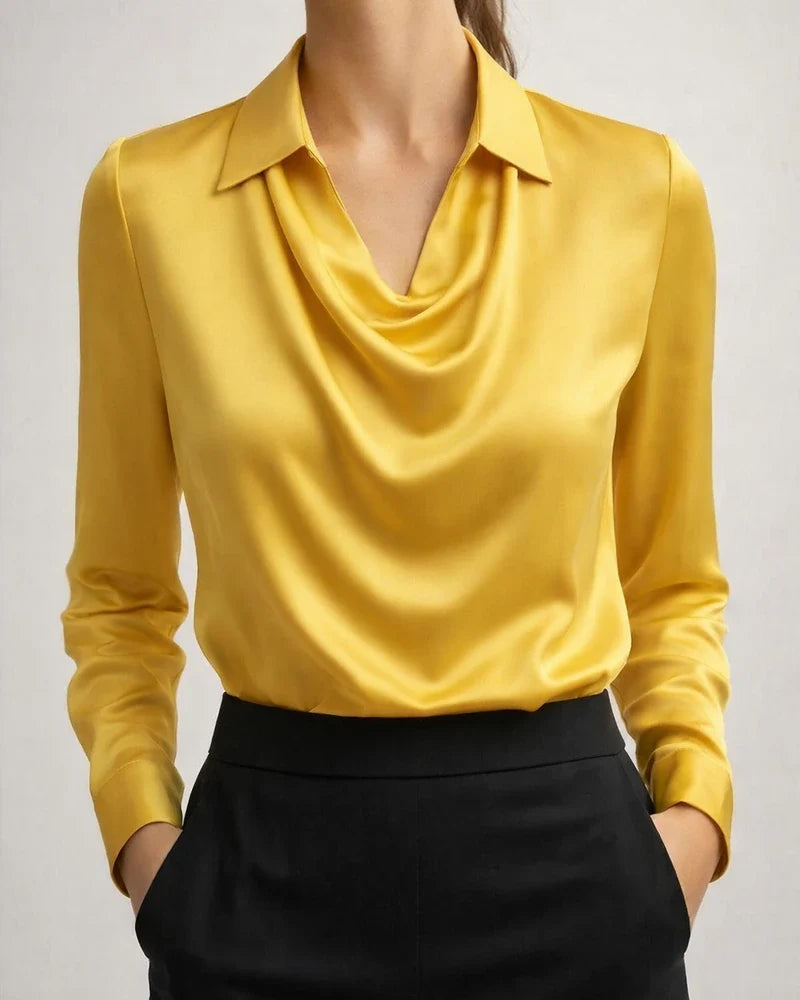 Women's New Arrival Elegant Simple Spread Collar Shirt Collar Ladies Rayon Top | JRSEE:bacab7c0-fa50-463b-b62a-e29ff02bd6d6
