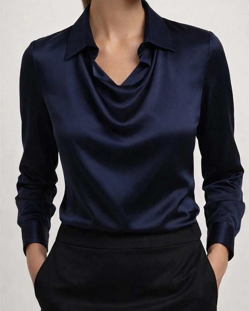 Women's New Arrival Elegant Simple Spread Collar Shirt Collar Ladies Rayon Top | JRSEE:226e1ef7-a5ac-4acb-84cf-0aa7c194e3e0