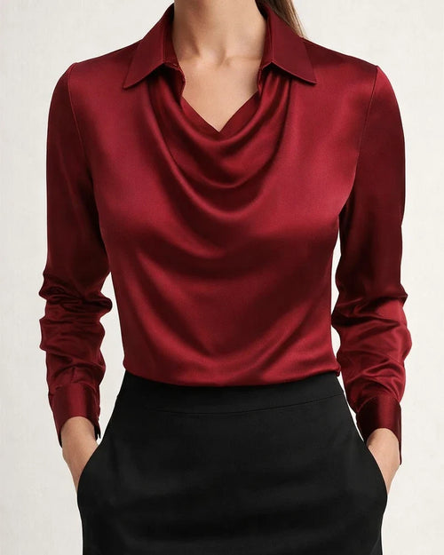 Women's New Arrival Elegant Simple Spread Collar Shirt Collar Ladies Rayon Top | JRSEE:f46cdda2-79d9-4953-8176-47e709ef1e8e