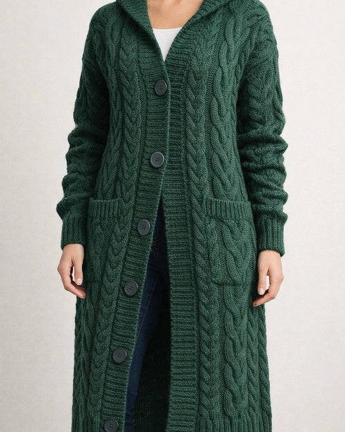 Women's New Arrival Fall/Winter Sweater Knit Cardigan Cable-Knit Mid-Length Coat | JRSEE:2ba4b40a-a3ca-44fc-9b17-5901d8be8eaf