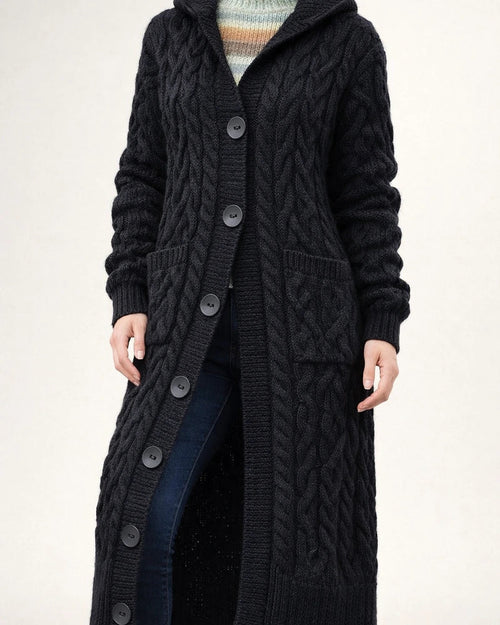 Women's New Arrival Fall/Winter Sweater Knit Cardigan Cable-Knit Mid-Length Coat | JRSEE:2def2963-ee9d-45c8-ac9f-b45e5b359662