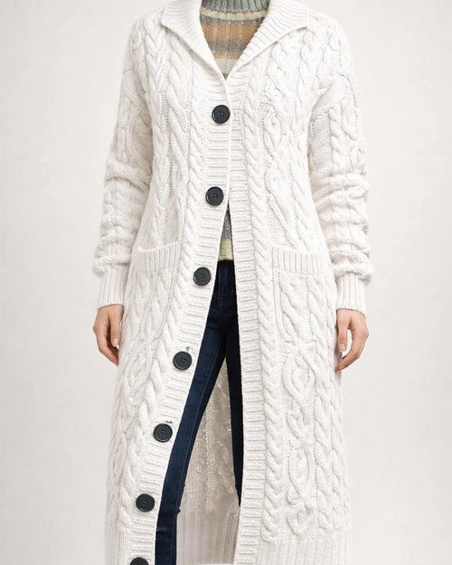 Women's New Arrival Fall/Winter Sweater Knit Cardigan Cable-Knit Mid-Length Coat | JRSEE:7def2c8a-a2f8-45ee-bc11-e10d0927d848