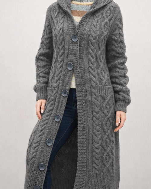 Women's New Arrival Fall/Winter Sweater Knit Cardigan Cable-Knit Mid-Length Coat | JRSEE:08fb0c98-36af-4d7c-aef5-0a92ca891206