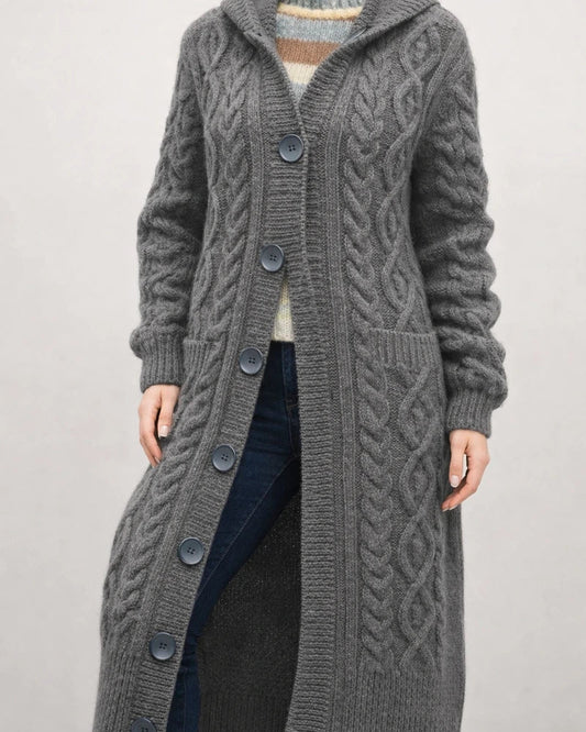 Women's New Arrival Fall/Winter Sweater Knit Cardigan Cable-Knit Mid-Length Coat | JRSEE:08fb0c98-36af-4d7c-aef5-0a92ca891206
