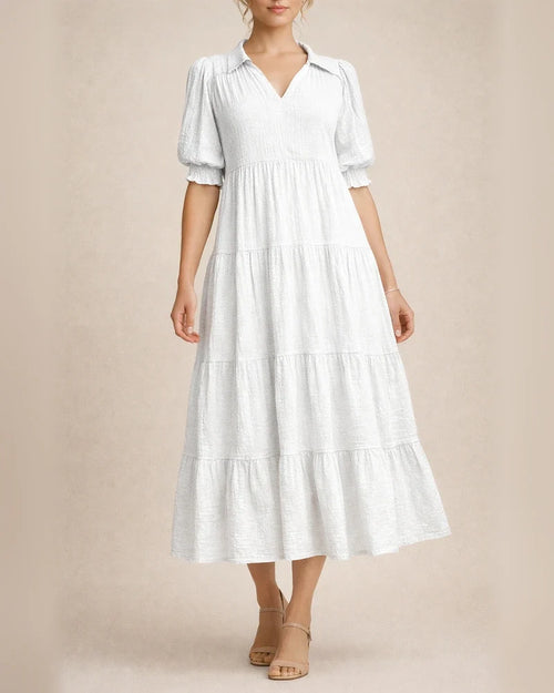 Women's New Arrival Fashionable Comfortable Mid-Sleeve V-Neck Layered Dress | JRSEE:8a615bb5-90d5-4a8a-99e8-fbc3cc1c12bd
