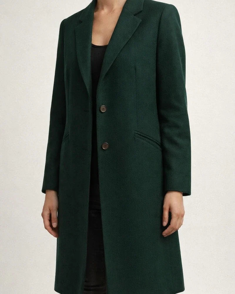 Women's New Arrival Solid Color Mid-Length Wool Coat with Lapel Collar for Fall/Winter | JRSEE:7be550d7-1eeb-41f0-8400-f010df1c1990