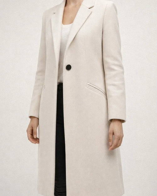Women's New Arrival Solid Color Mid-Length Wool Coat with Lapel Collar for Fall/Winter | JRSEE:74ba5e5a-710a-49ee-a2a3-6fe84bc8a304