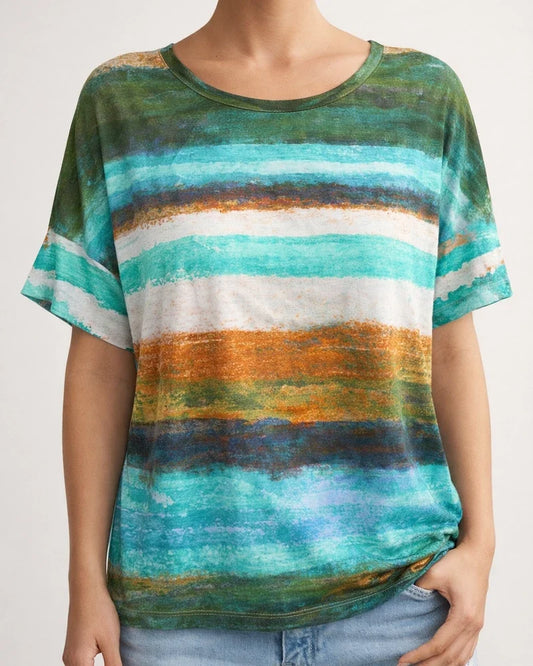 Women's New Arrival Summer Rainbow Gradient Short Sleeve T-Shirt | JRSEE:56f823ba-91cb-492e-805c-8d2f493bad6e