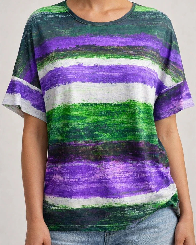 Women's New Arrival Summer Rainbow Gradient Short Sleeve T-Shirt | JRSEE:d09e4f66-f7f7-4cd7-943f-1f3ad5fd138c