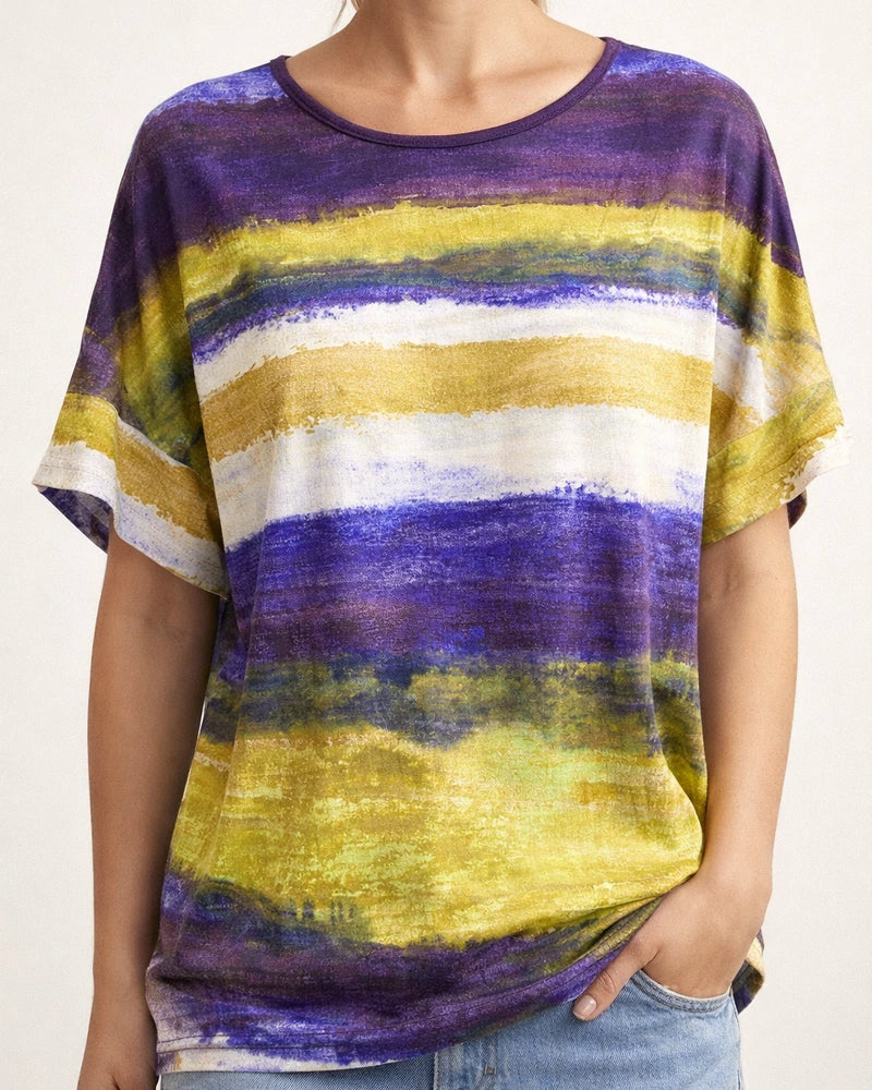 Women's New Arrival Summer Rainbow Gradient Short Sleeve T-Shirt | JRSEE:c82fe1c9-874f-4ac8-876c-5b78a3a482a9