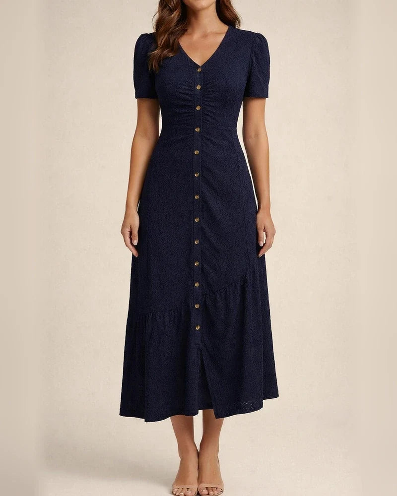 Women's New Arrival Summer V-neck Short-Sleeve Fashionable Asymmetrical Dress | JRSEE:e22edc98-d9bf-4698-b3e4-9ee698c6b27b