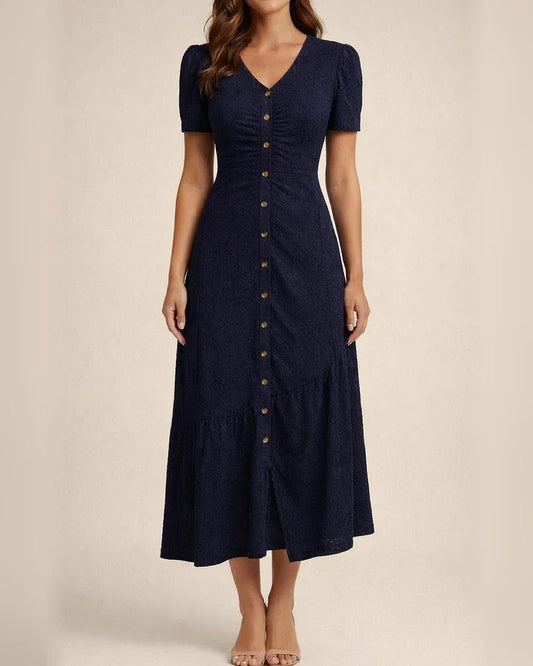 Women's New Arrival Summer V-neck Short-Sleeve Fashionable Asymmetrical Dress | JRSEE:e22edc98-d9bf-4698-b3e4-9ee698c6b27b