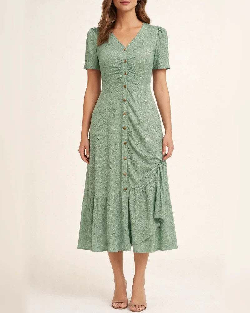 Women's New Arrival Summer V-neck Short-Sleeve Fashionable Asymmetrical Dress | JRSEE:04216365-e939-4cc2-ad20-cbcc80ecb9ca