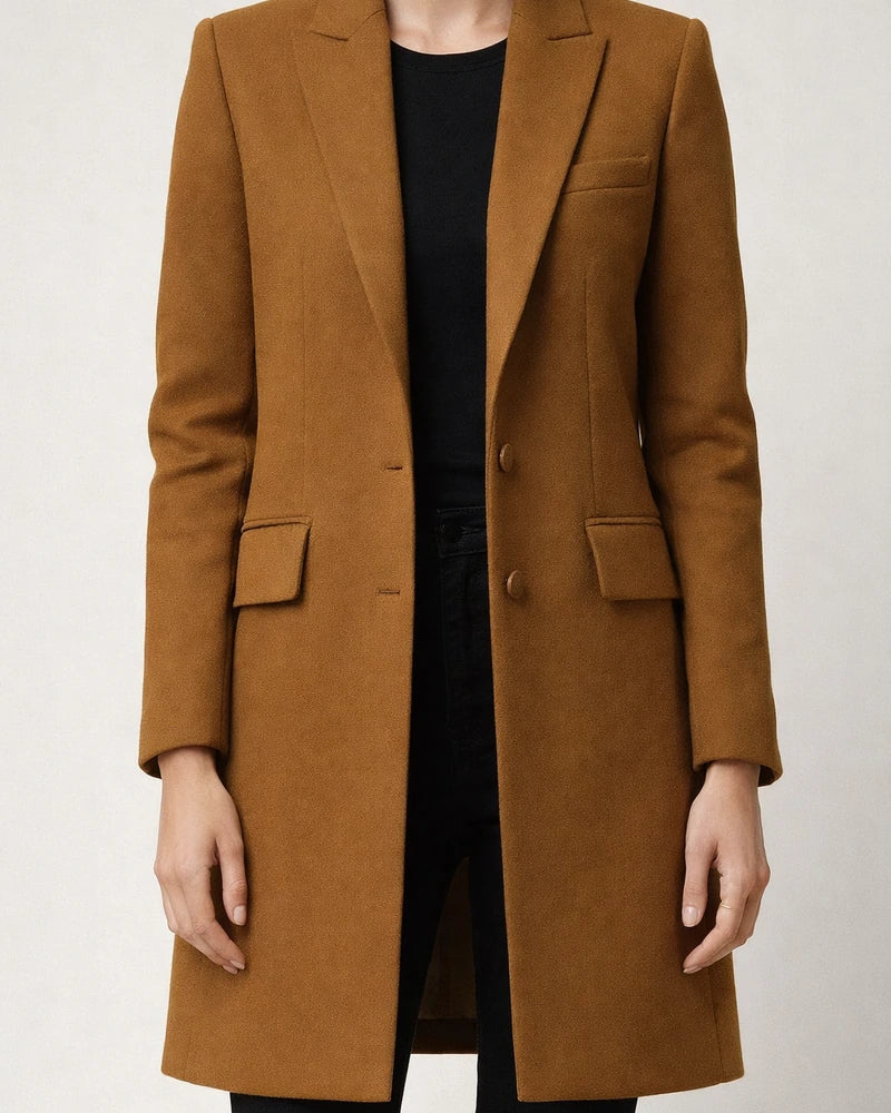 Women's New Commuter Style Winter Medium-length Lapel Buttons Solid Color Urban Casual Small Suit | JRSEE:eaacea7a-a81d-4322-9592-6304409354a7