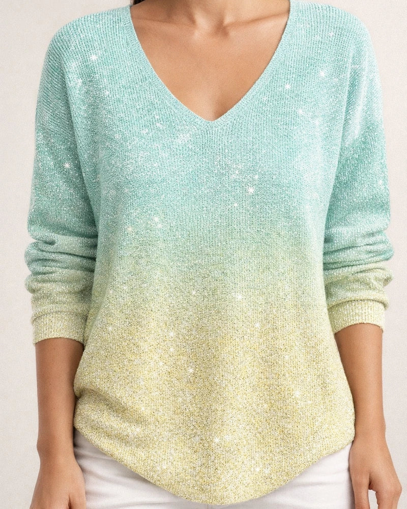 Women's New Drop-Shoulder V-Neck Long-Sleeve 3D Printed Top T-Shirt 2 | JRSEE:82602762-9d58-4ee6-809f-b6d26581234c