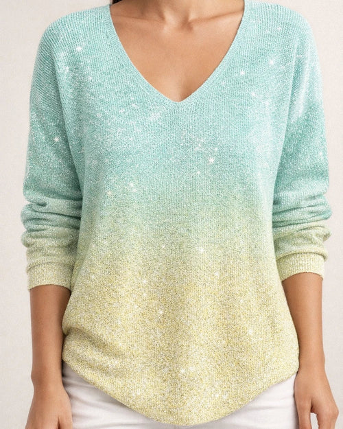 Women's New Drop-Shoulder V-Neck Long-Sleeve 3D Printed Top T-Shirt 2 | JRSEE:82602762-9d58-4ee6-809f-b6d26581234c