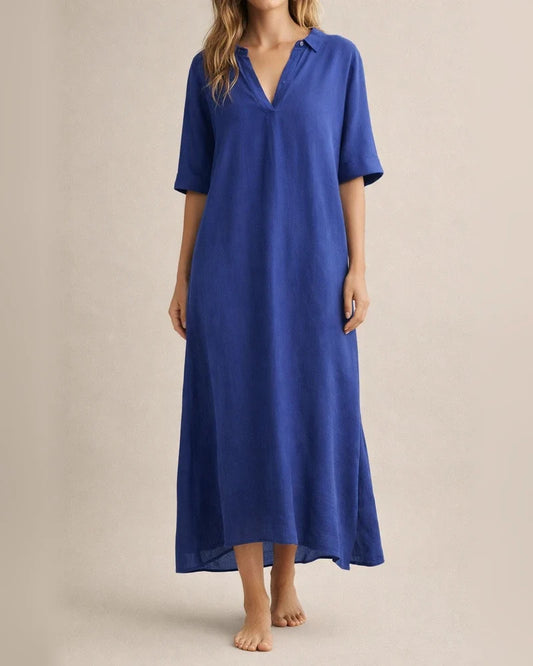 Women's New Fall and Winter Fashion Retro Comfortable Casual Printed V-neck Senior Sense of Cotton Linen Dress Female | JRSEE:a272aad8-5729-41b8-a6a6-e82bf104a496