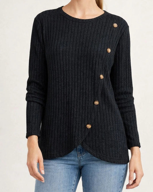 Women's New Fall and Winter Long-sleeved Round Neck Tulip Hem Bottoming Shirt T-shirt | JRSEE:a71ba27e-f82e-4146-b1c1-8e64b787904e