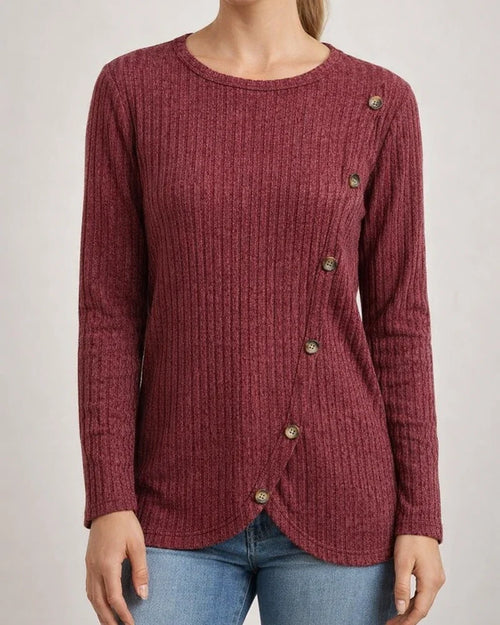 Women's New Fall and Winter Long-sleeved Round Neck Tulip Hem Bottoming Shirt T-shirt | JRSEE:46020f7c-b5ac-491f-a0e0-9223d142b139