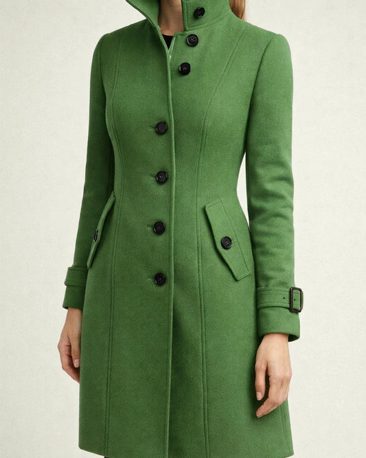 Women's New Fall and Winter Slim Tweed Coat Solid Color Coat | JRSEE:c9f590bf-17b1-41b8-a095-ec3f459d1e58