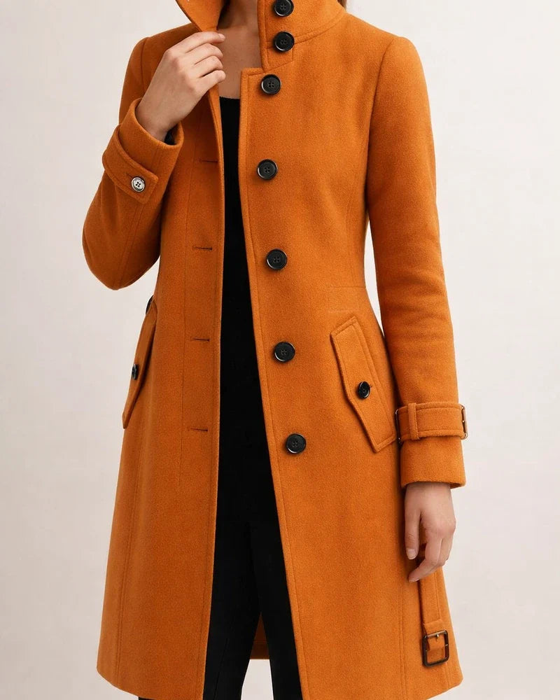Women's New Fall and Winter Slim Tweed Coat Solid Color Coat | JRSEE:3bf2fd22-ebf8-4ec2-969d-548479f08150