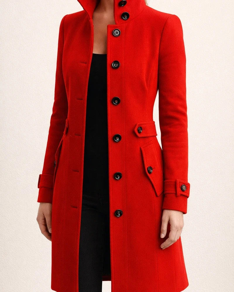 Women's New Fall and Winter Slim Tweed Coat Solid Color Coat | JRSEE:3abb083a-7eda-428c-b1de-735a1cb92b55