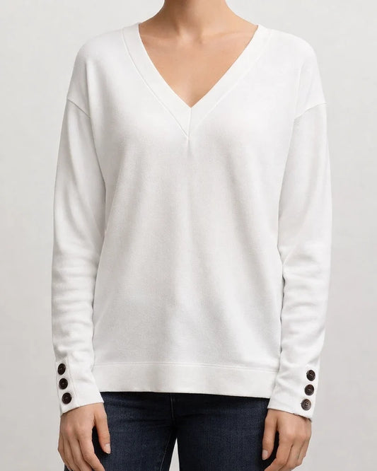 Women's New Fall and Winter Solid Color V-neck Loose Long-sleeved T-shirt | JRSEE:7ceb2f4f-30c7-4ef5-ad09-bfbfe5993036