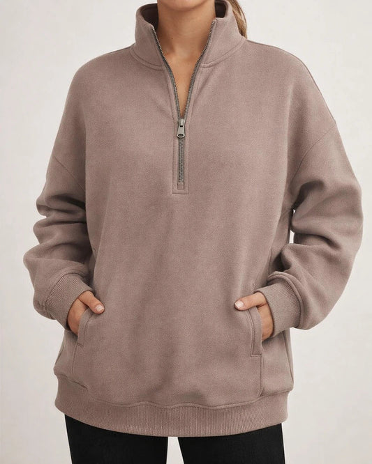 Women's New Fall Half-zip Sweatshirt Long-sleeved Stand-up Collar Solid Color Pullover Casual Wind Sweater | JRSEE:f4f5c701-93fd-472d-aac3-91099b495590