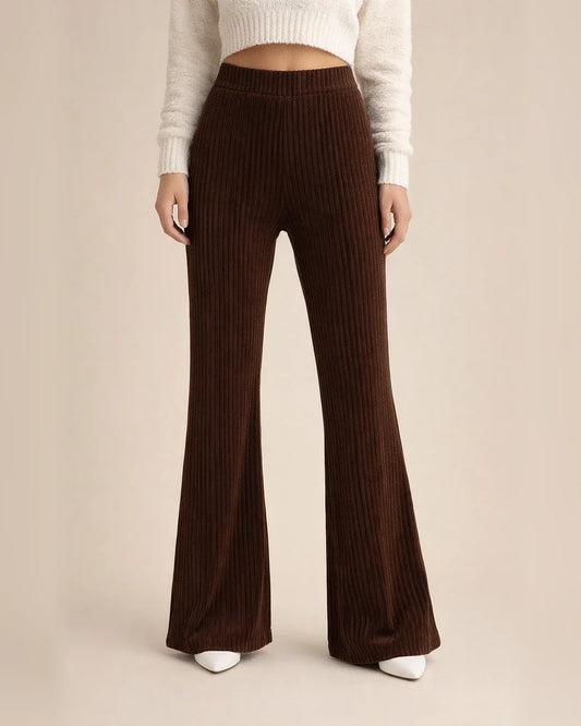 Women's New Fall/Winter High-Waisted Corduroy Flared Pants Solid Color Casual Wide-Leg Long Pants | JRSEE:ccfa946c-63f9-4535-96e4-469c960a7bc4