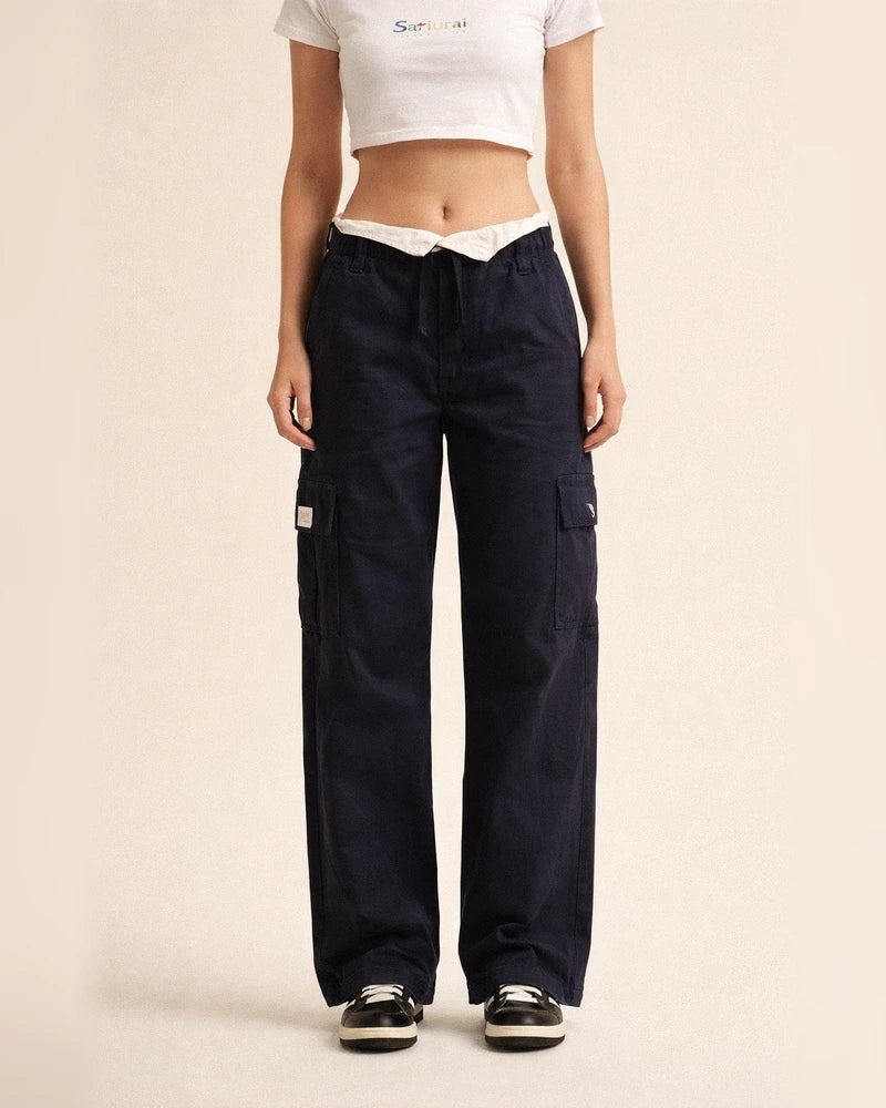 Women's New Fashion Trend Personality Street Hipster High-waisted Multi-pocket Solid Color Straight Wide Leg Slim Versatile Casual Pants Pants | JRSEE:87ba73b0-079a-47f6-bae3-0c9b99a5e3f1