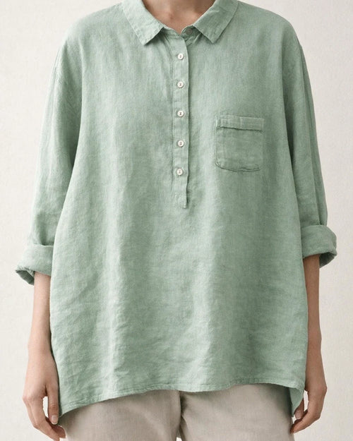 Women's New Long-sleeved Chinese Style Bamboo Hemp Printing Fashionable Versatile Lapel Solid Color Shirt | JRSEE:8ab3aa58-e6cd-47f7-9572-6332114c4426