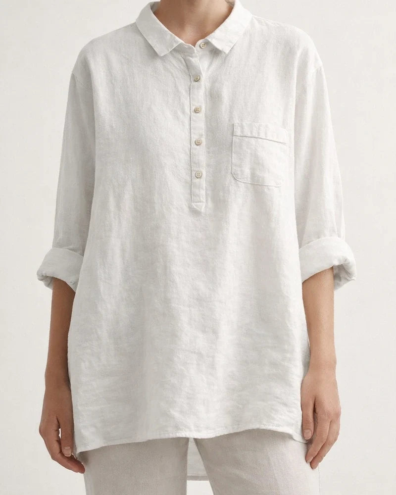 Women's New Long-sleeved Chinese Style Bamboo Hemp Printing Fashionable Versatile Lapel Solid Color Shirt | JRSEE:3d3f0784-cb54-4412-8c84-7ea7f3aa0d49