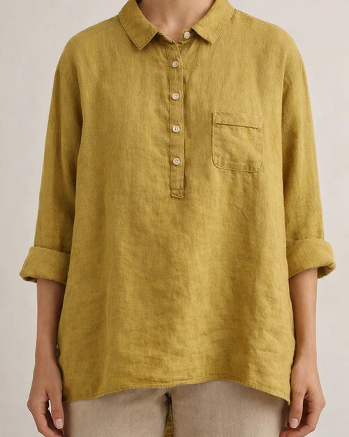 Women's New Long-sleeved Chinese Style Bamboo Hemp Printing Fashionable Versatile Lapel Solid Color Shirt | JRSEE:97efaa53-864f-488a-b856-544579aefc87