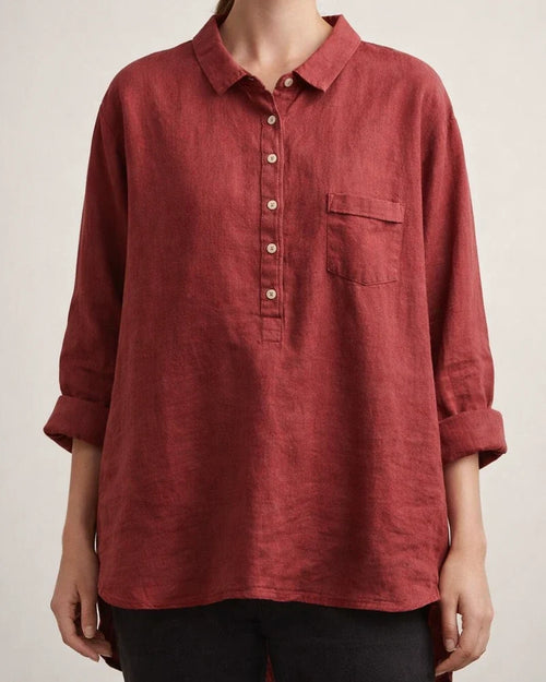 Women's New Long-sleeved Chinese Style Bamboo Hemp Printing Fashionable Versatile Lapel Solid Color Shirt | JRSEE:a919350f-4ed7-4a06-9828-bf0af38287c1