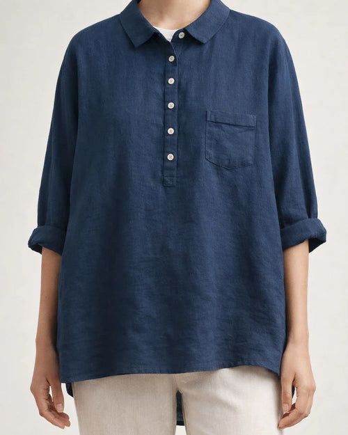 Women's New Long-sleeved Chinese Style Bamboo Hemp Printing Fashionable Versatile Lapel Solid Color Shirt | JRSEE:114f09a6-f62a-458b-a380-88cd51849b7d