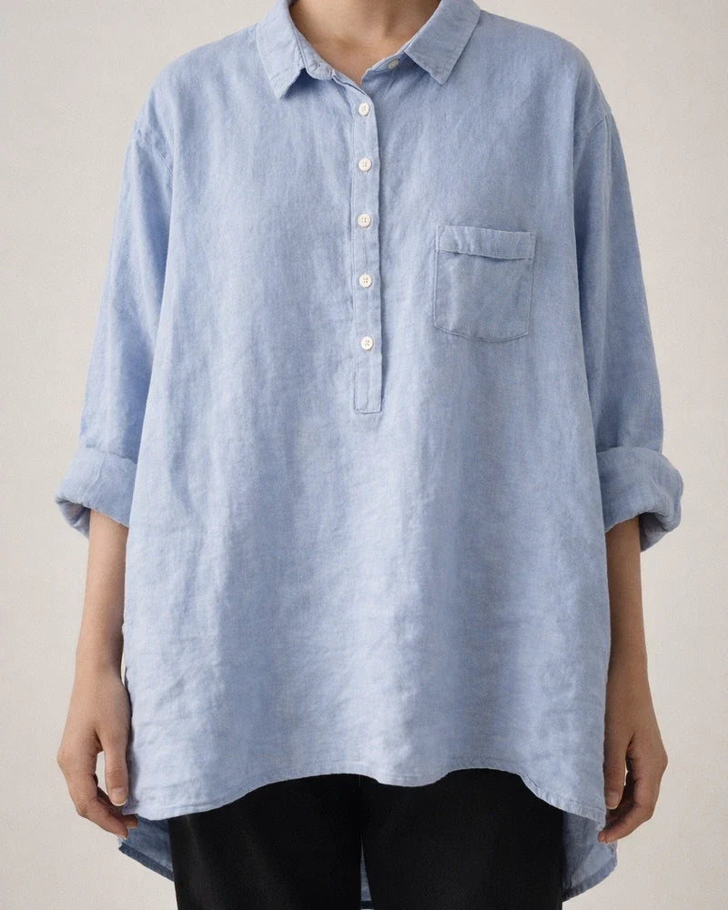 Women's New Long-sleeved Chinese Style Bamboo Hemp Printing Fashionable Versatile Lapel Solid Color Shirt | JRSEE:98ac50bc-01cc-4400-bb68-16b008ef1899