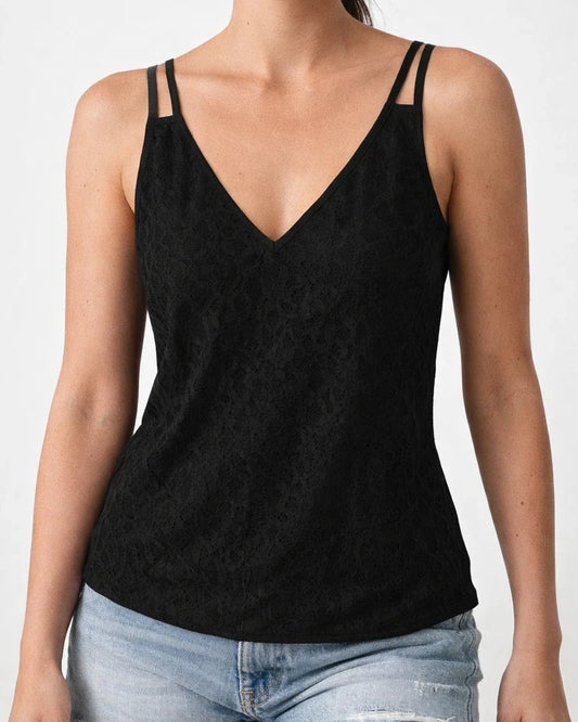 Women's New Solid Color Jacquard V-neck Camisole Tops in Summer | JRSEE:bd83b0a3-2852-49d6-89fd-bd2dedd64870